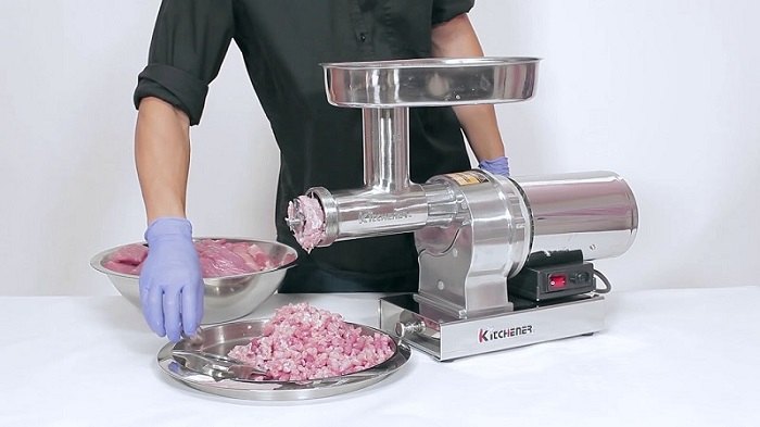 Kitchener #12 Commercial Grade Electric Stainless Steel Meat Grinder